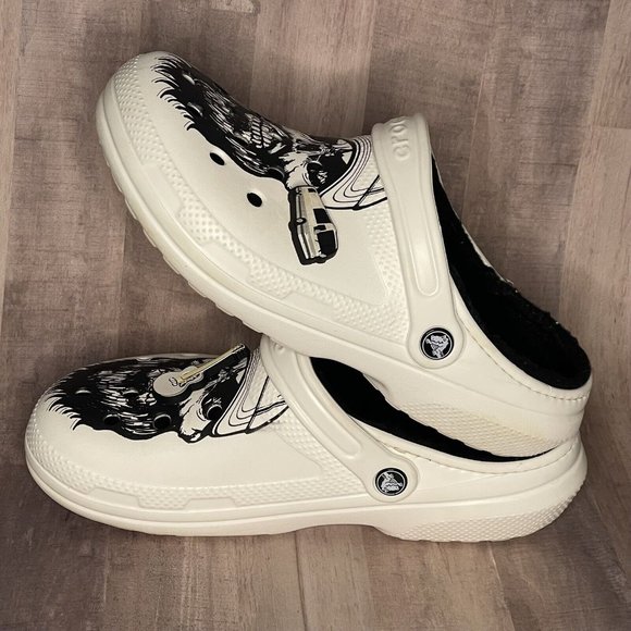 Luke Combs X Crocs Shoes 2 Jibbitz Spec Ed M 8/W 10 White Black Trucker Skully main image 4